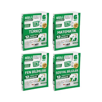 6. Sınıf 12'li Deneme Dörtlü Set -MEB Gibi Sordu Gizli Yayınları